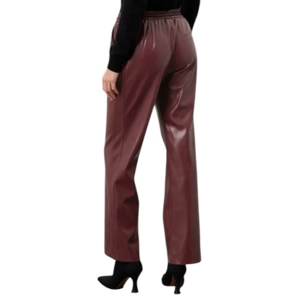 Boss Tareta Faux Leather Pant in Burgundy Wine Size 12 - Picture 3 of 8